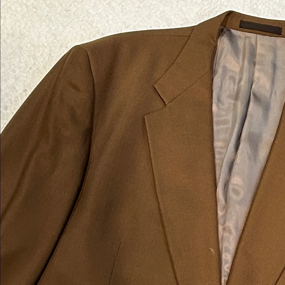 Charles Jourdan Brown Men's Cashmere Silk Blazer Jacket size 48 Extra Long